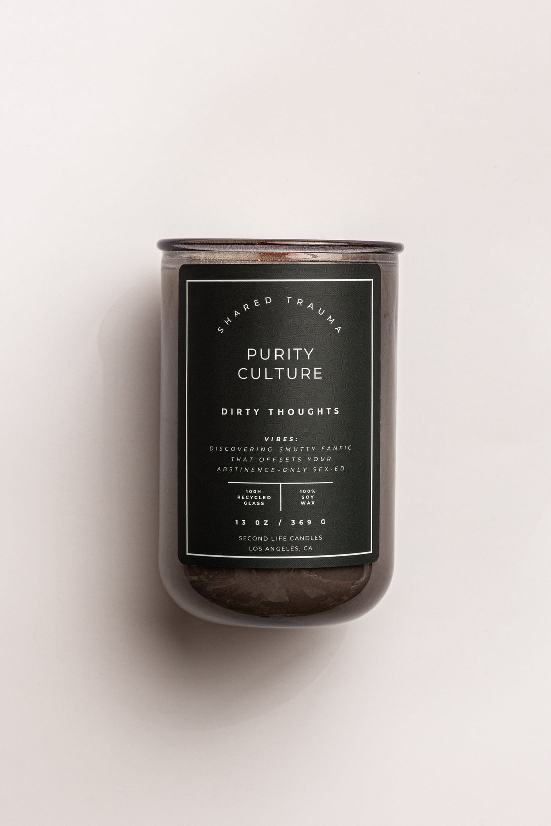 Shared Trauma Candles - Purity Culture - 13 Oz Crackling Wood Wick - Lavender & Smoked Vanilla