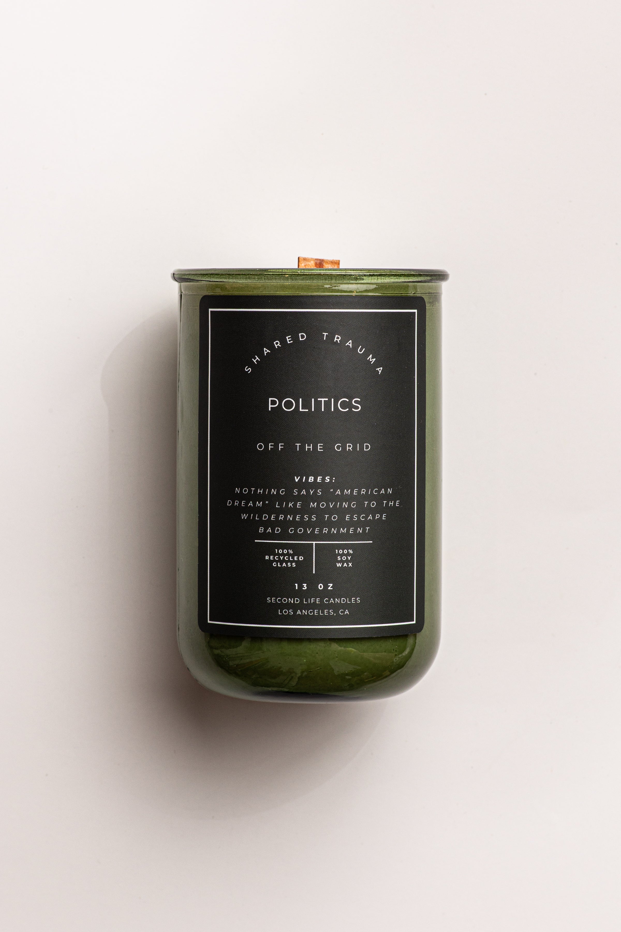 Shared Trauma Candles - Covid-19 - 13 Oz Crackling Wood Wick - Lemon, Peach, and Mint Tea