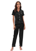 Women's Satin Silk Pajamas 2-Piece Set for Home Wear