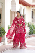 Pink Georgette kurta set with intricate sequence embroidery work