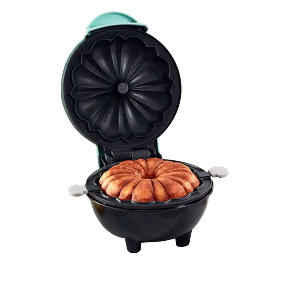 XOOMIX Mini Cake Maker Electric Cake Maker Double Side Quick Heating for Breakfast Parties Non-stick Surface Easy to Clean Blue