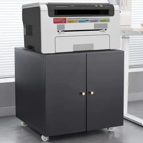 Office Furniture Copy Cabinet Black 2 Door Steel Copy Rack Mobile Dock Document Printer Rack