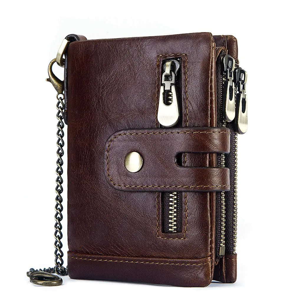 Men's RFID Leather Wallet with Money Clip and Card Holder