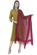 Maroon Organza Cotton dupatta featuring intricate stone work detailing