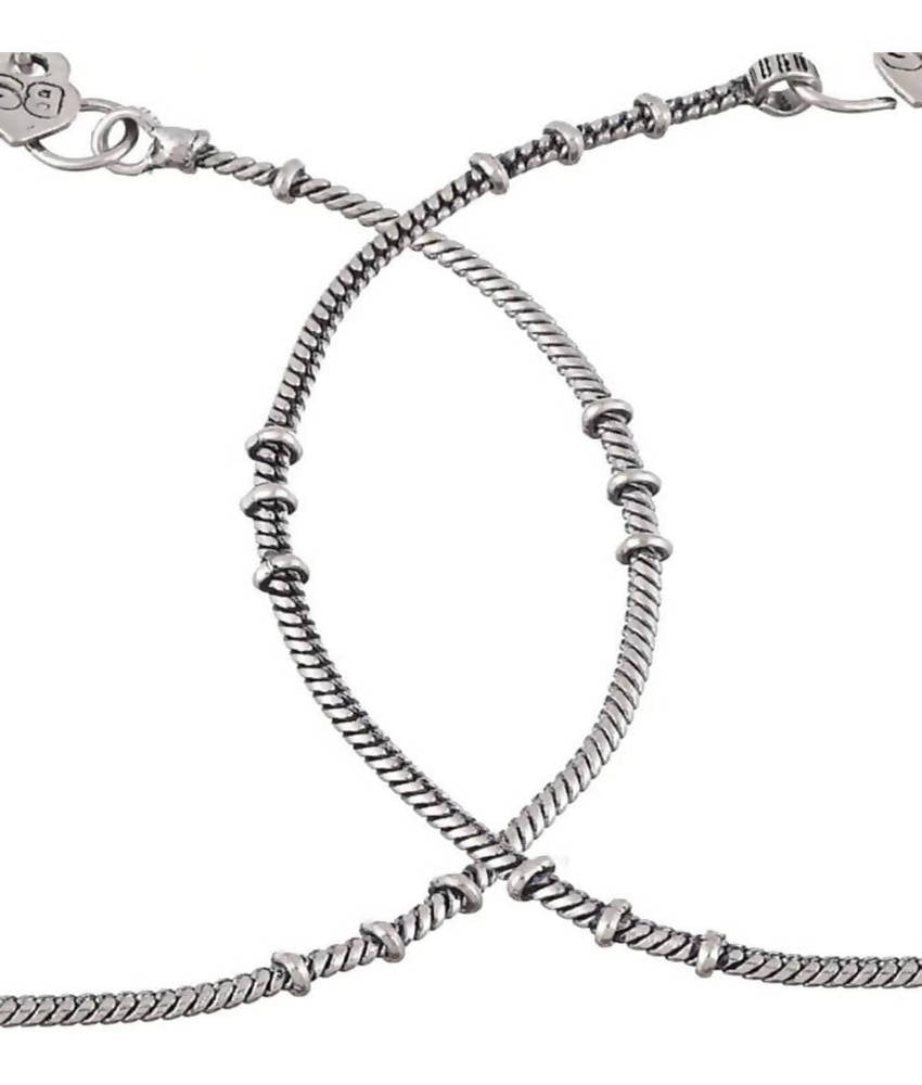 Trendy Oxidised Silver Plated Anklets with Traditional Charm