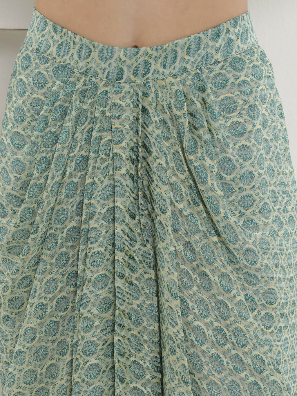 Joban Fashion Green Georgette Cape Inner And Shirt Set
