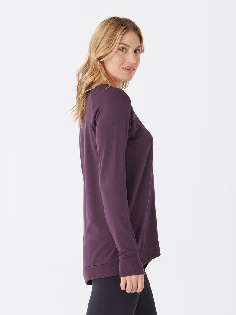 Feather Fleece Tulip Hem Tunic Sweatshirt - Soft Modal Pullover