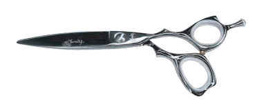 Pelican 5.5 inch offset professional barber shears in stainless steel finish