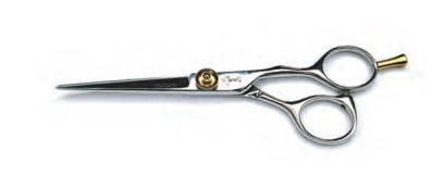 Castle Japanese-engineered offset barber shears in leather protective case