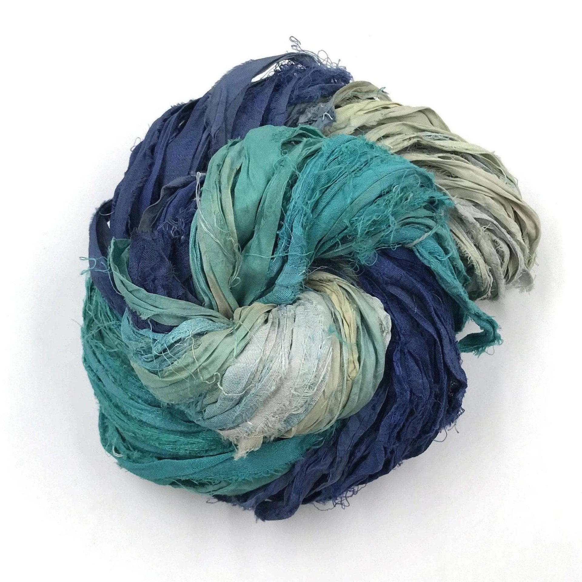 Artisan Recycled Sari Silk Ribbon Yarn - Bohemian Crafting Supply