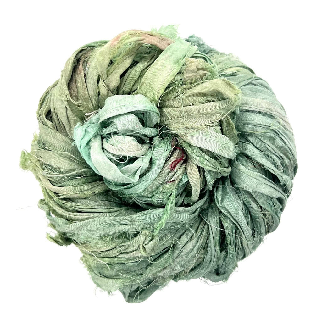 Artisan Recycled Sari Silk Ribbon Yarn - Bohemian Crafting Supply