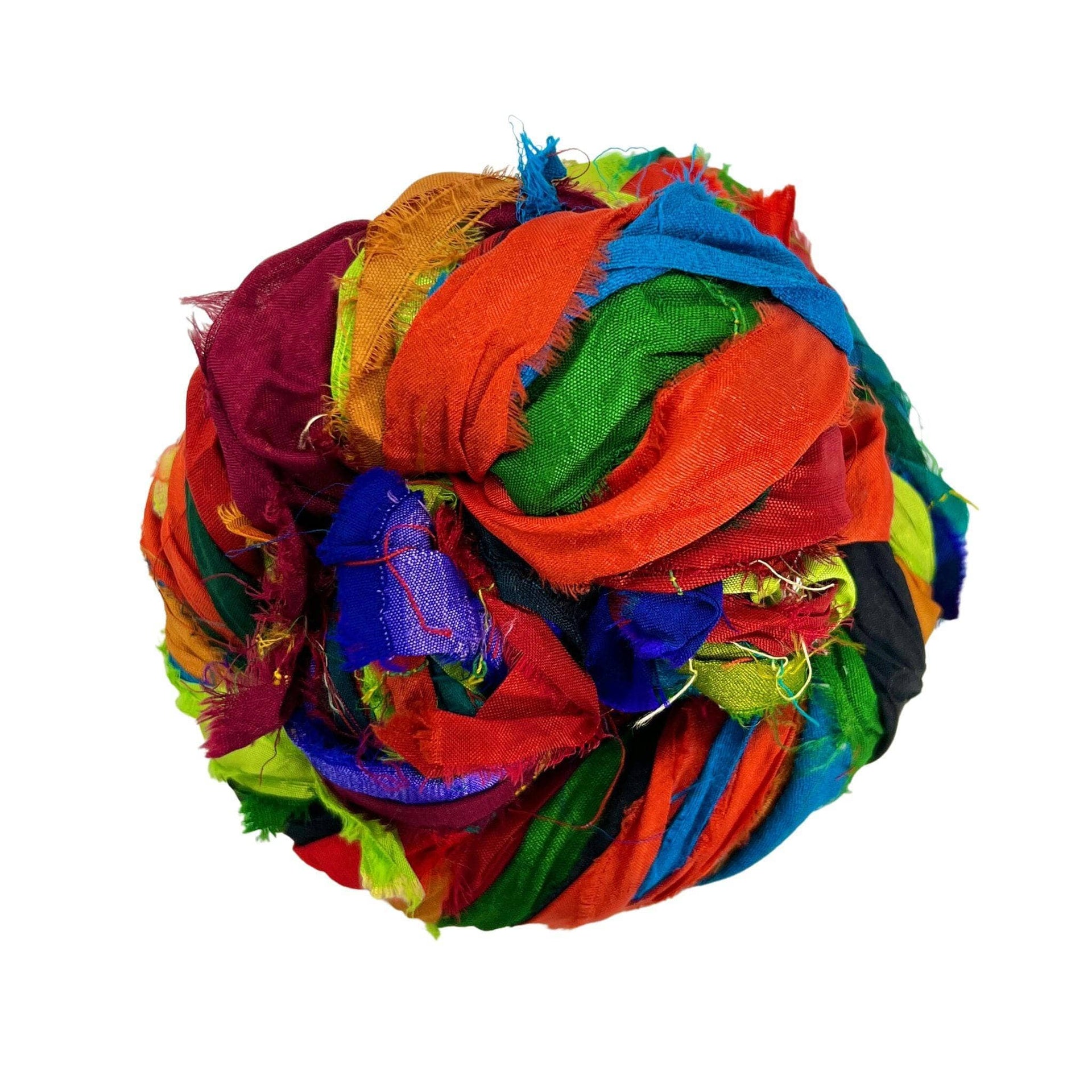 Artisan Recycled Sari Silk Ribbon Yarn - Bohemian Crafting Supply