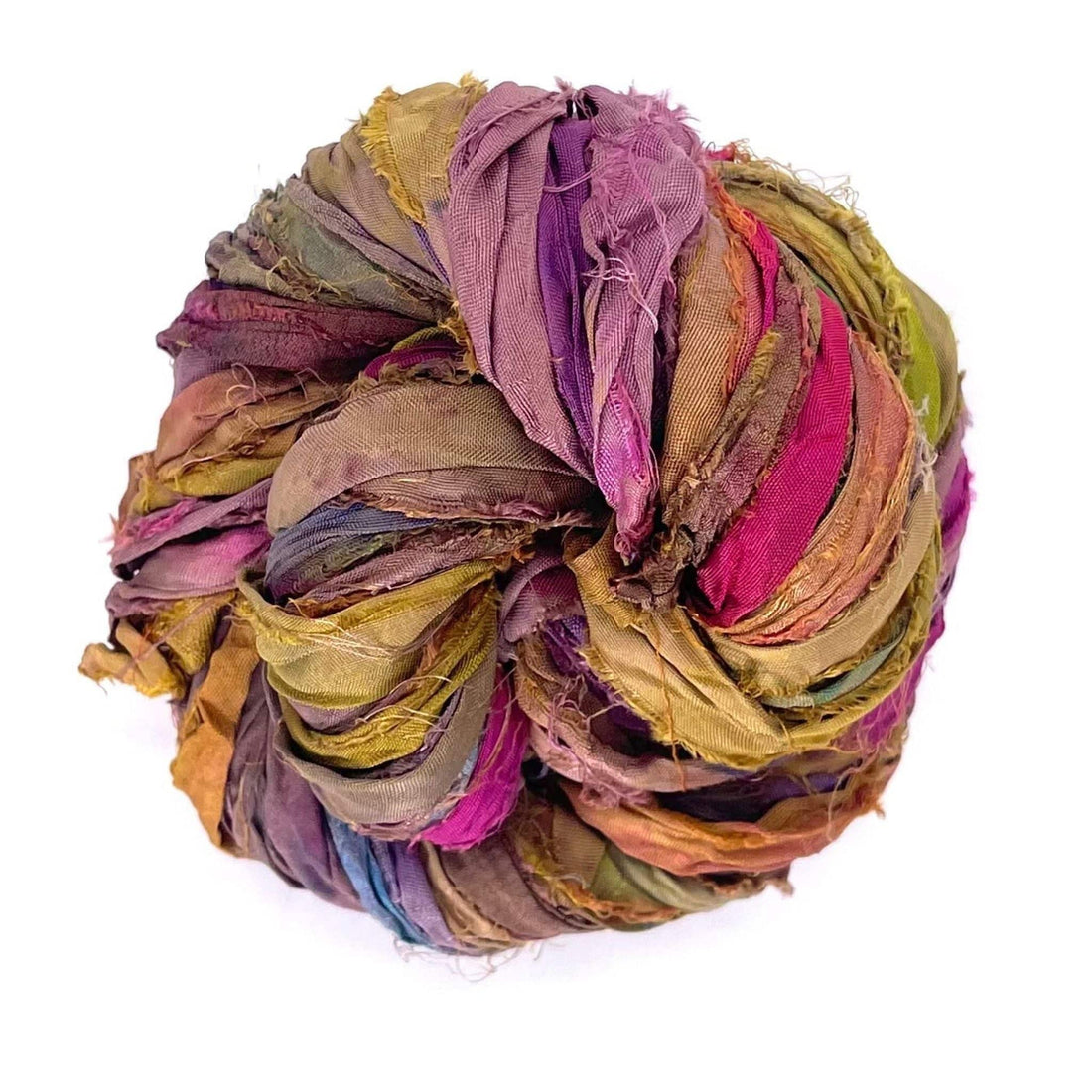 Artisan Recycled Sari Silk Ribbon Yarn - Bohemian Crafting Supply