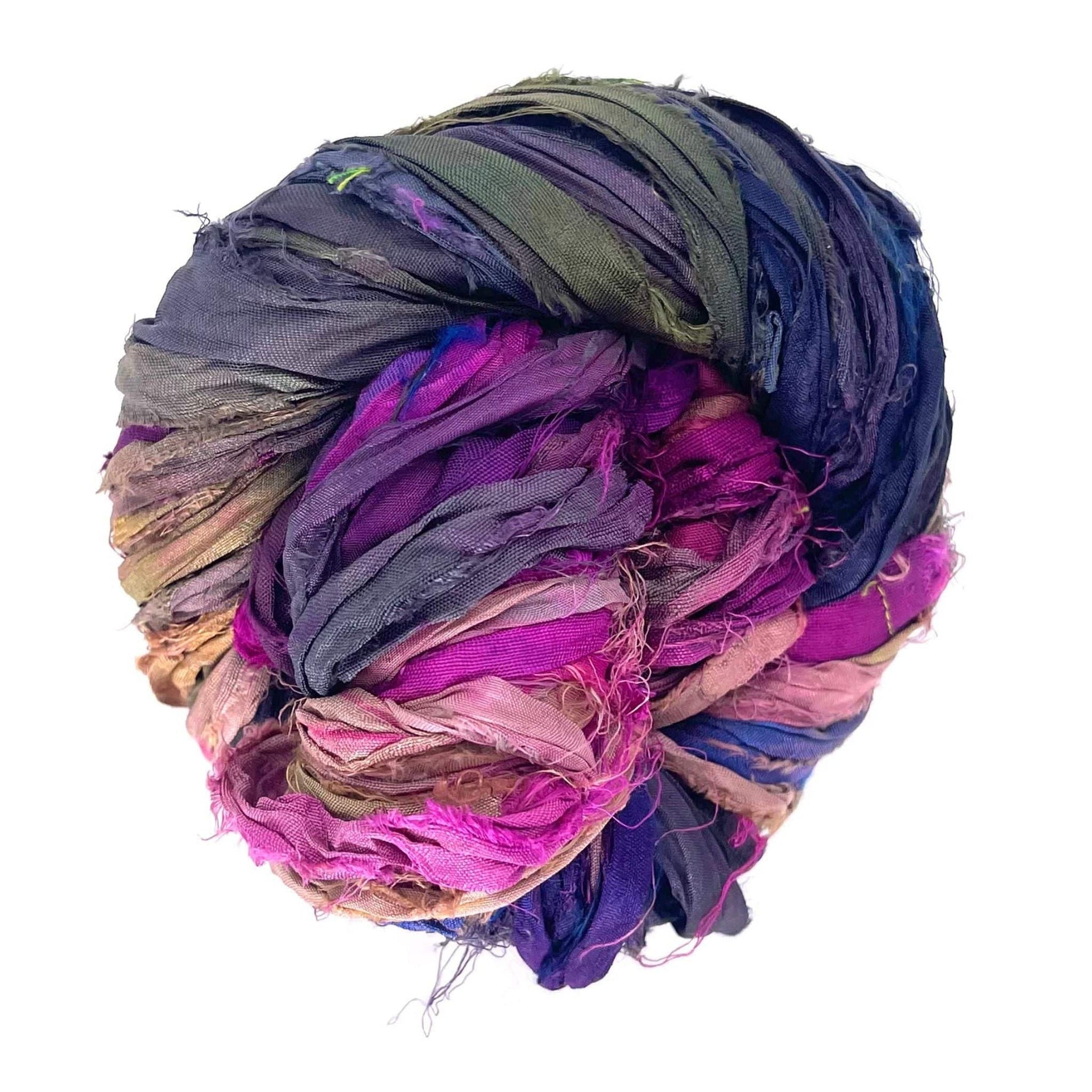 Artisan Recycled Sari Silk Ribbon Yarn - Bohemian Crafting Supply