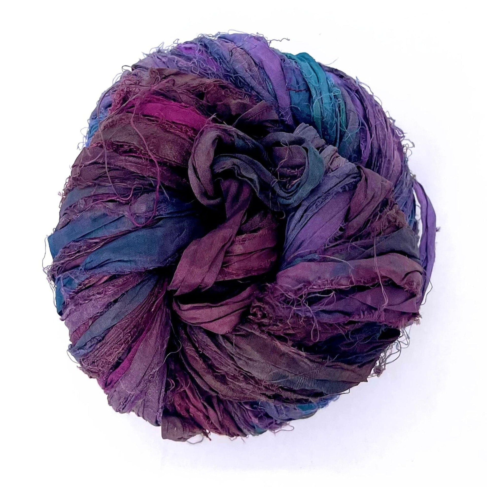 Artisan Recycled Sari Silk Ribbon Yarn - Bohemian Crafting Supply