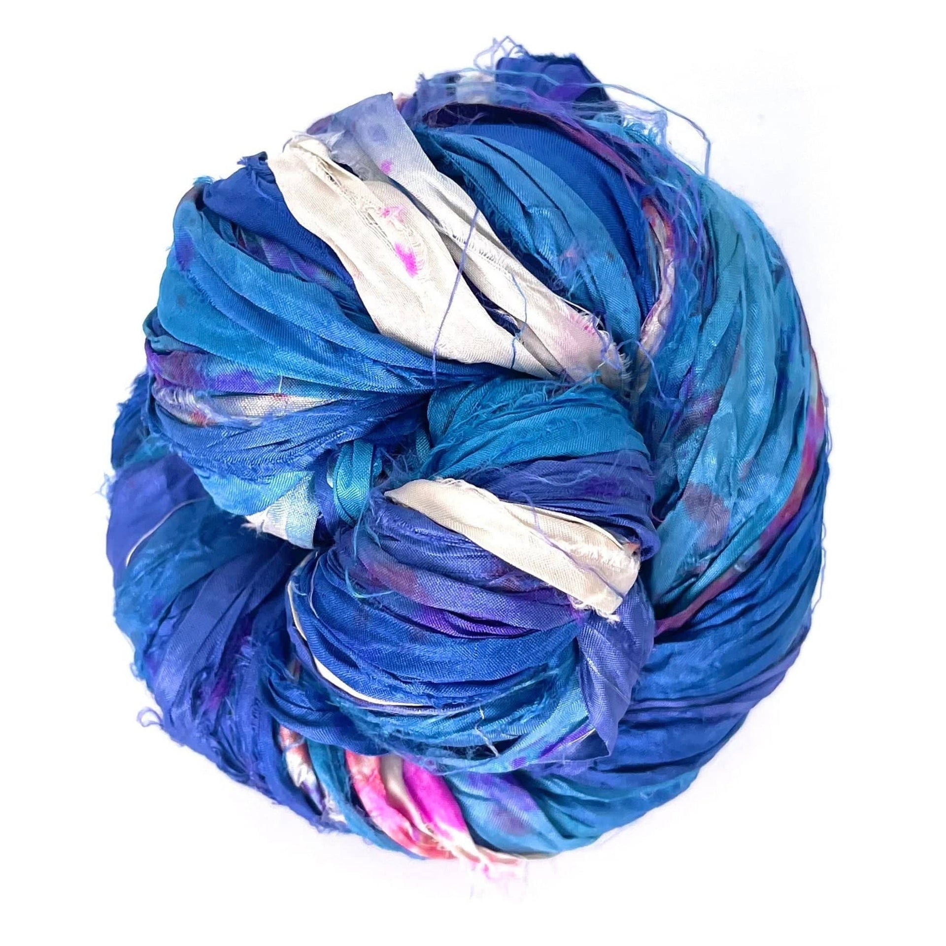 Artisan Recycled Sari Silk Ribbon Yarn - Bohemian Crafting Supply