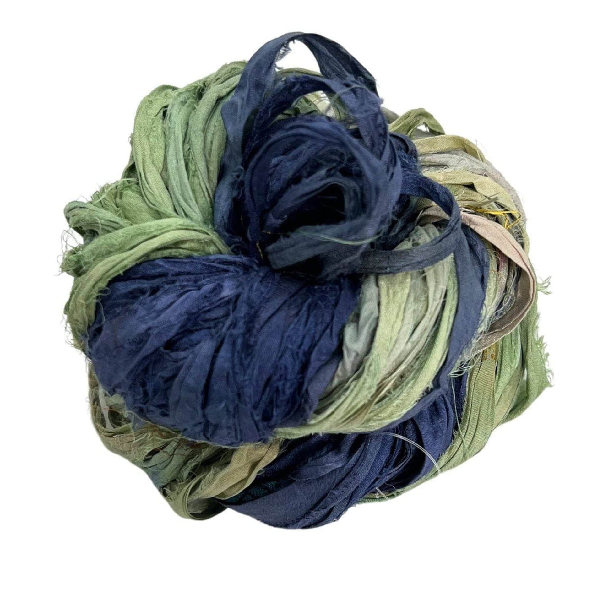 Artisan Recycled Sari Silk Ribbon Yarn - Bohemian Crafting Supply