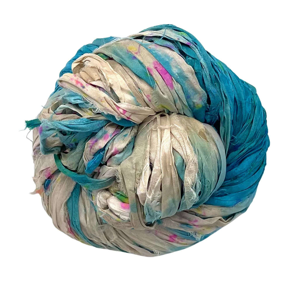 Artisan Recycled Sari Silk Ribbon Yarn - Bohemian Crafting Supply