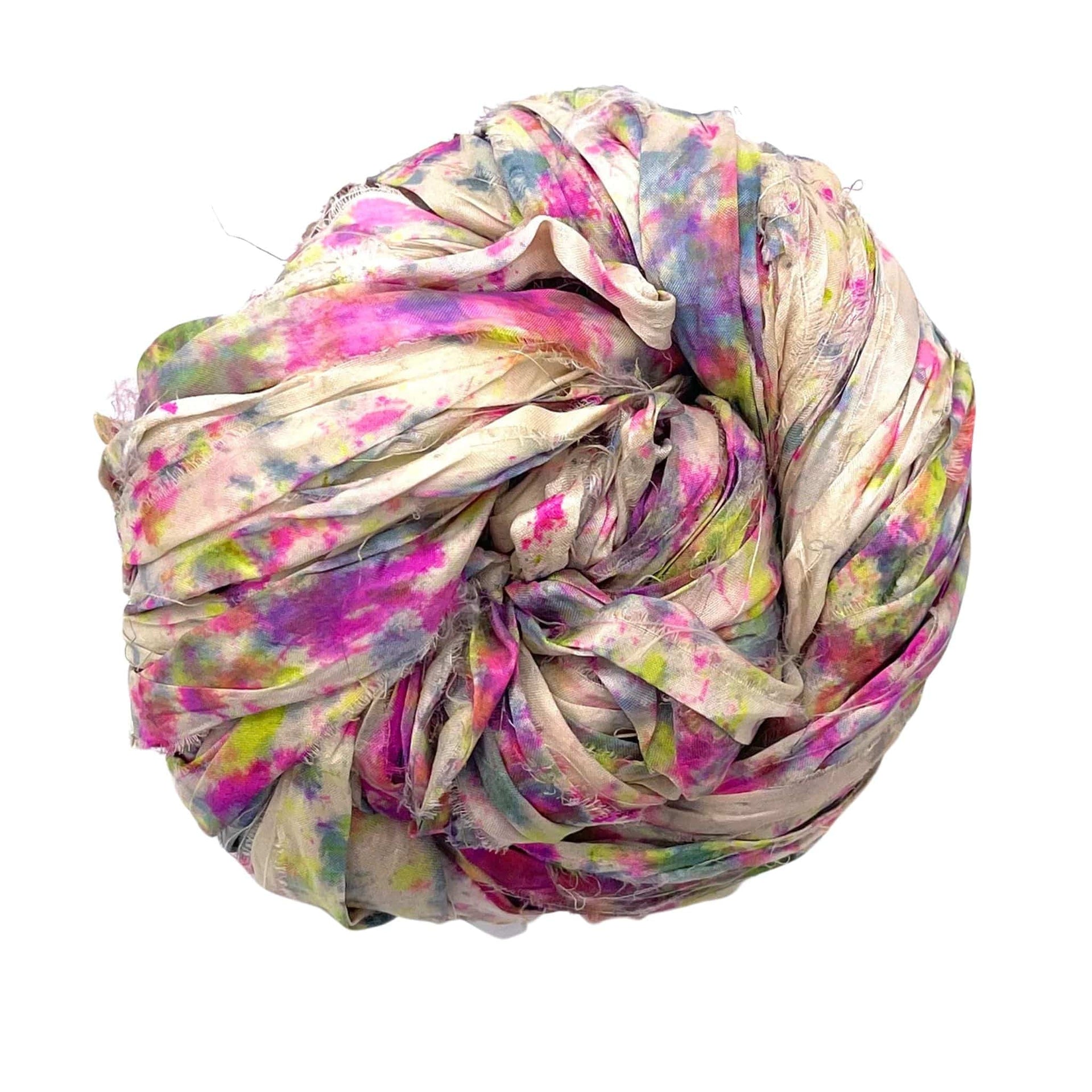Artisan Recycled Sari Silk Ribbon Yarn - Bohemian Crafting Supply