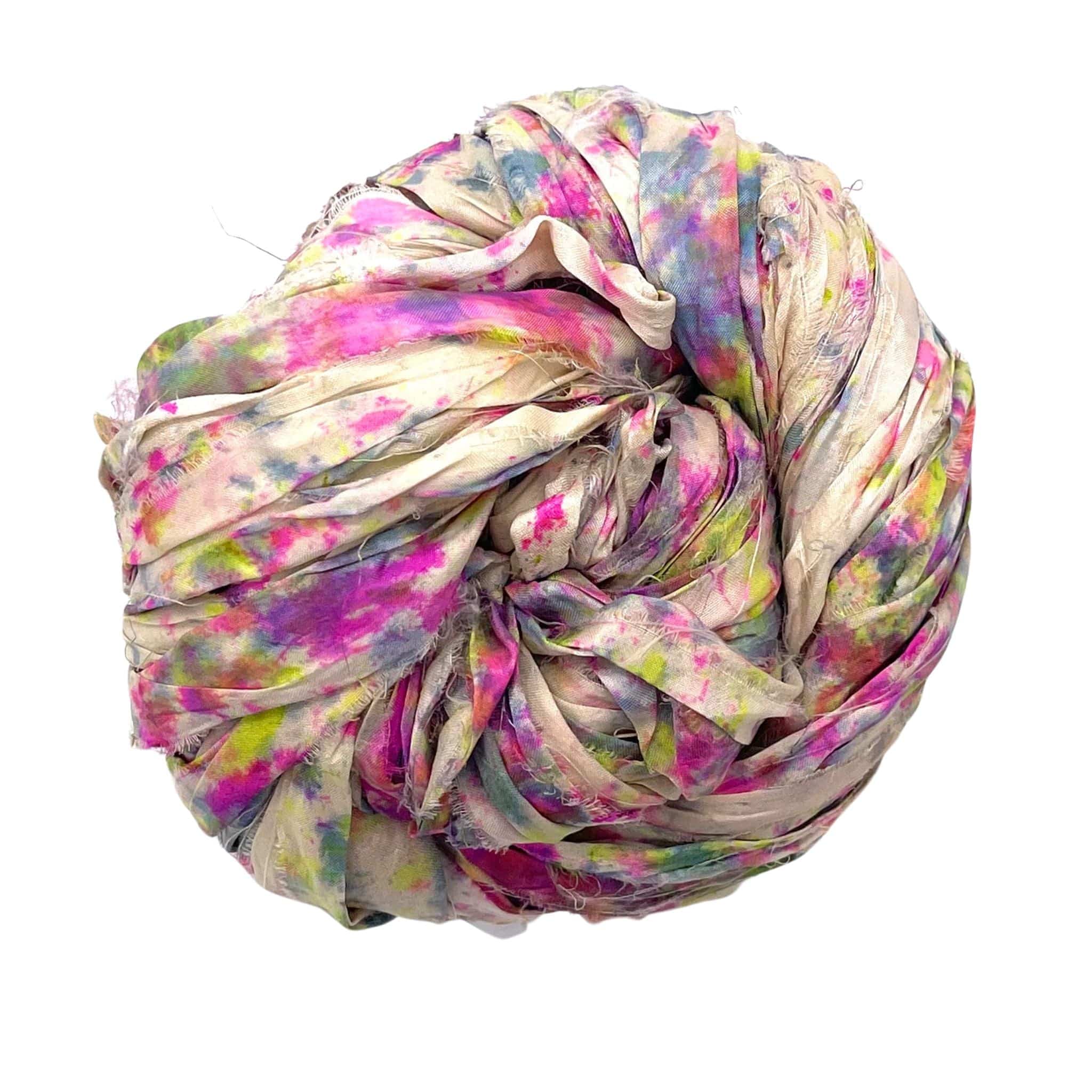Artisan Recycled Sari Silk Ribbon Yarn - Bohemian Crafting Supply