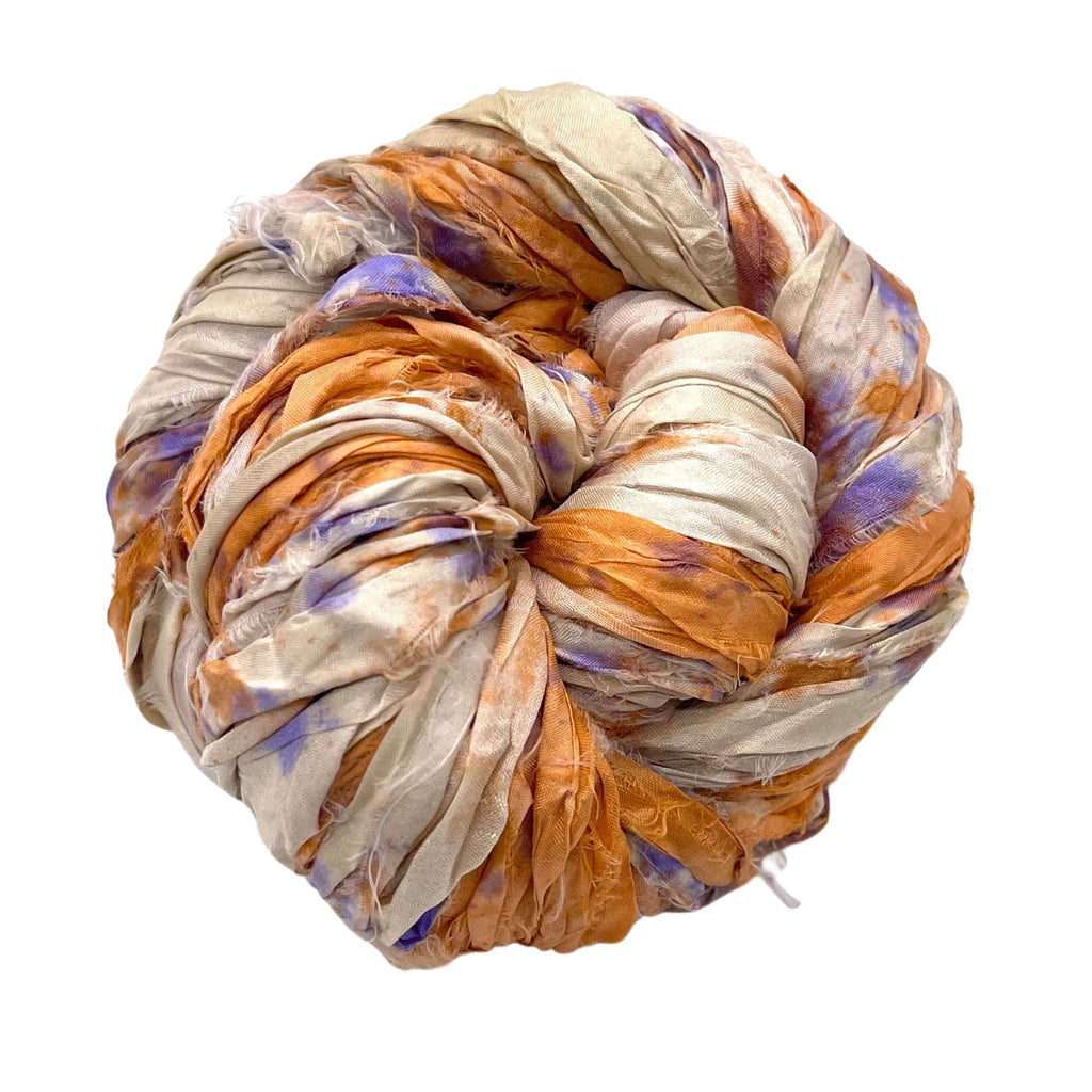 Artisan Recycled Sari Silk Ribbon Yarn - Bohemian Crafting Supply