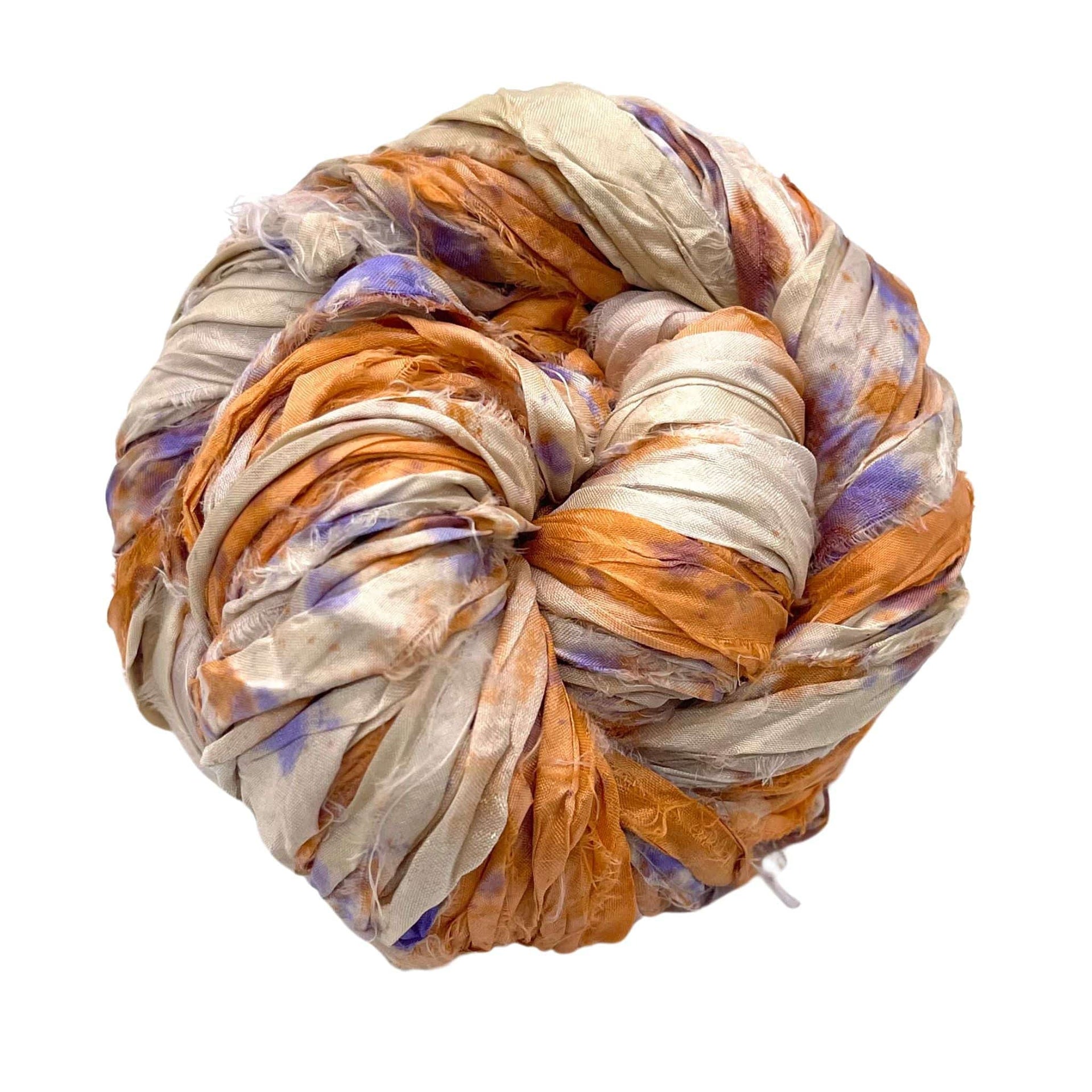Artisan Recycled Sari Silk Ribbon Yarn - Bohemian Crafting Supply