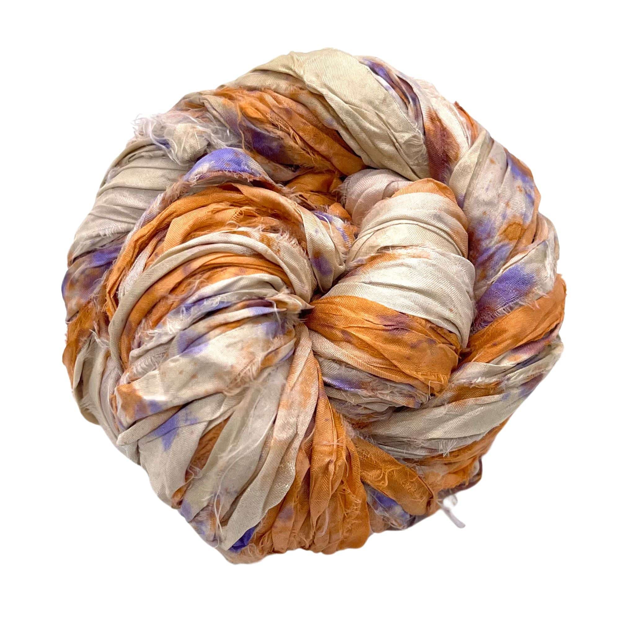 Artisan Recycled Sari Silk Ribbon Yarn - Bohemian Crafting Supply