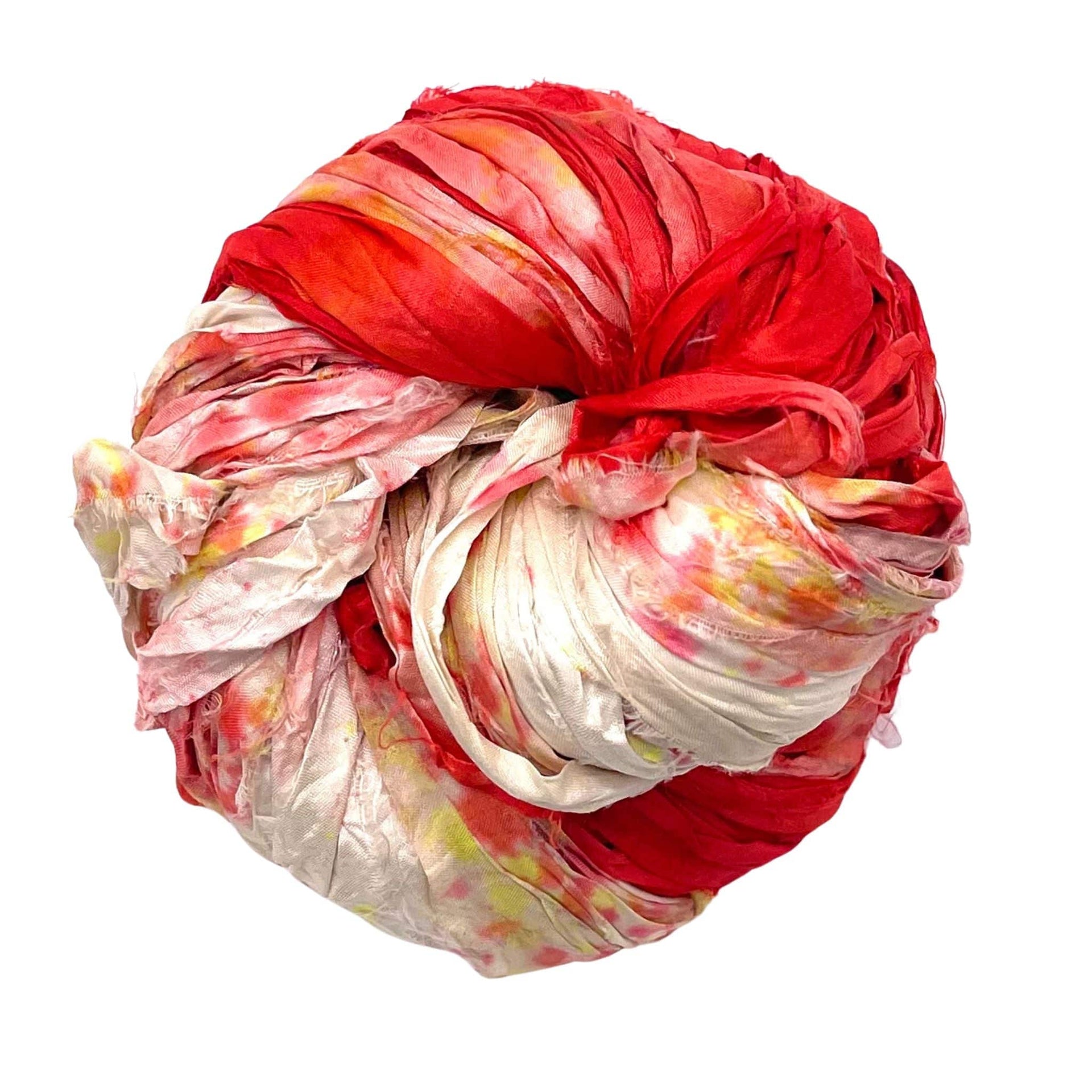 Artisan Recycled Sari Silk Ribbon Yarn - Bohemian Crafting Supply