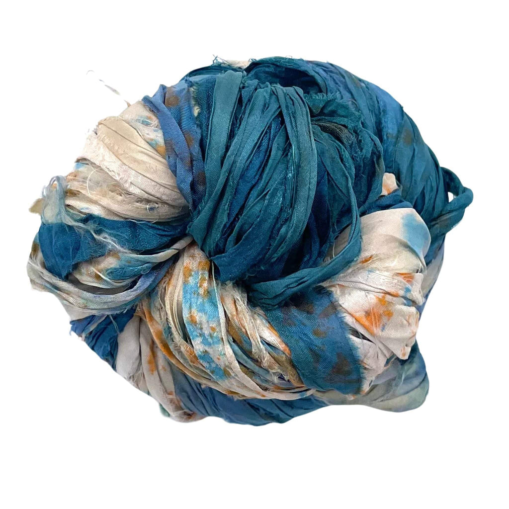 Artisan Recycled Sari Silk Ribbon Yarn - Bohemian Crafting Supply