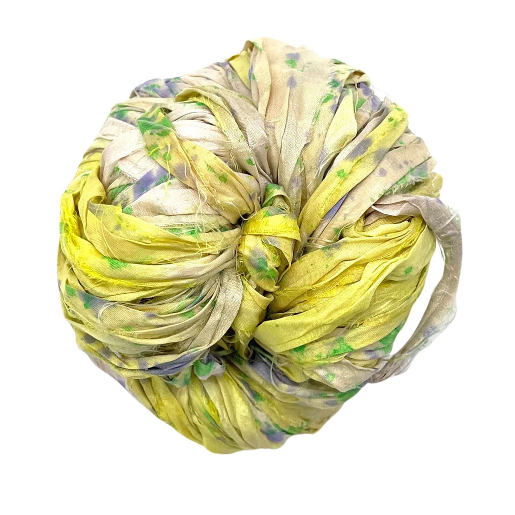 Artisan Recycled Sari Silk Ribbon Yarn - Bohemian Crafting Supply