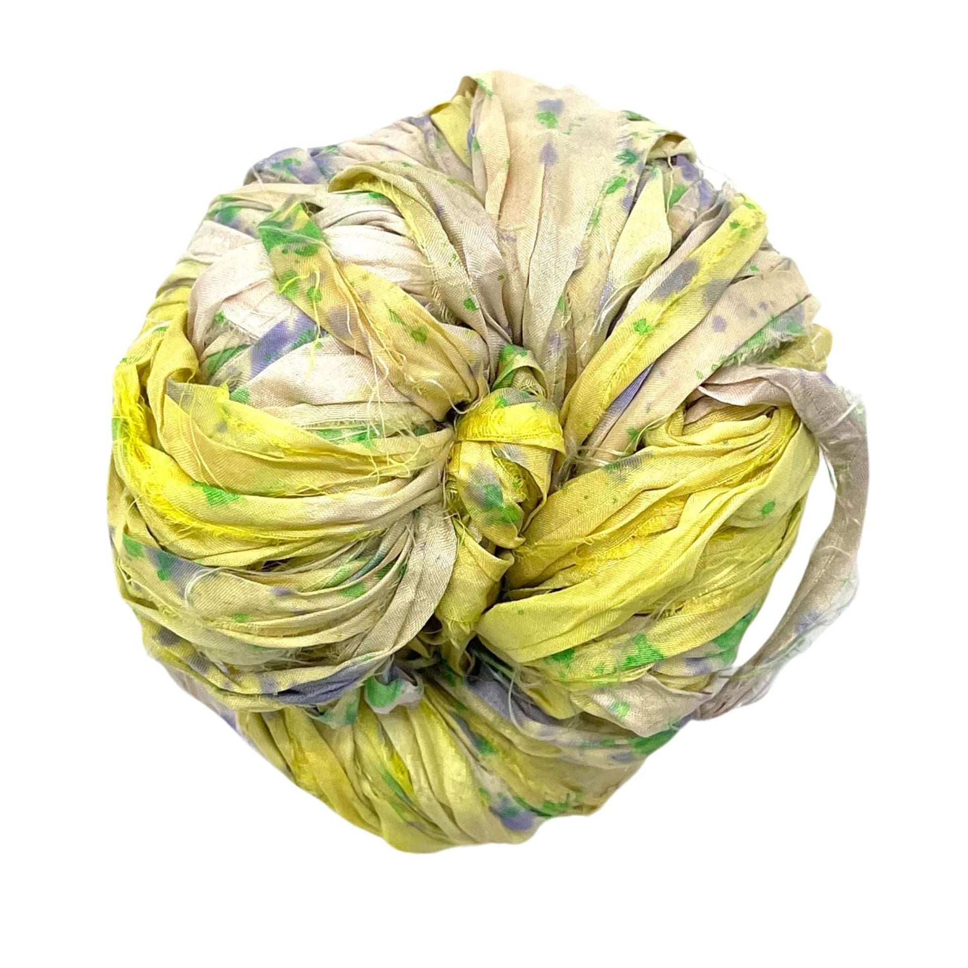 Artisan Recycled Sari Silk Ribbon Yarn - Bohemian Crafting Supply