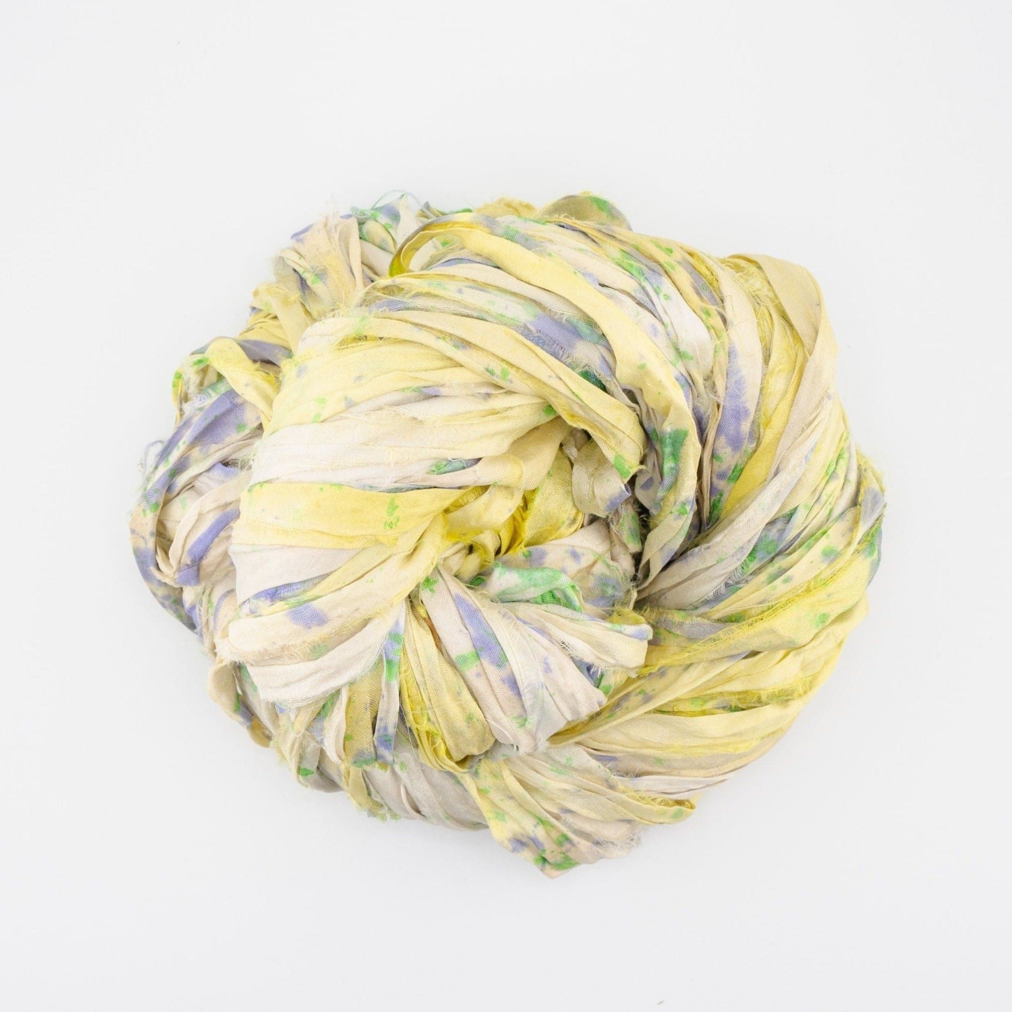 Artisan Recycled Sari Silk Ribbon Yarn - Bohemian Crafting Supply