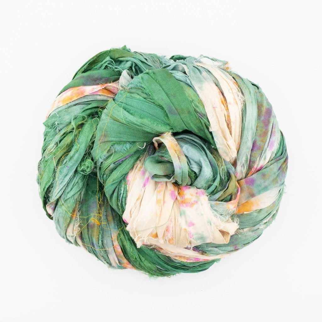 Artisan Recycled Sari Silk Ribbon Yarn - Bohemian Crafting Supply