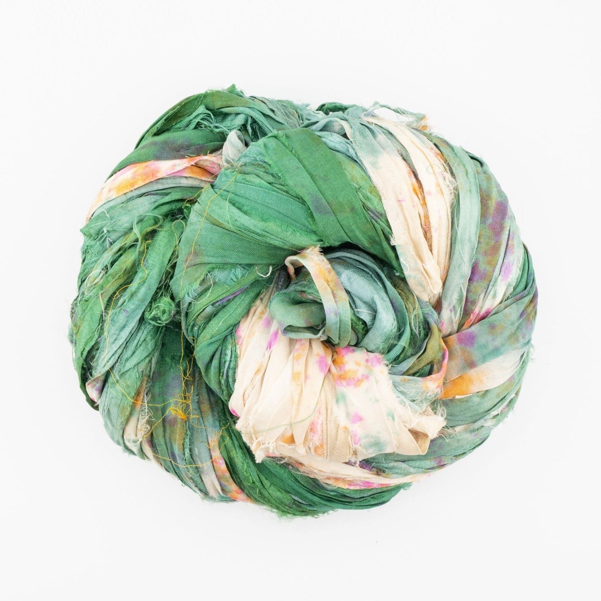 Artisan Recycled Sari Silk Ribbon Yarn - Bohemian Crafting Supply