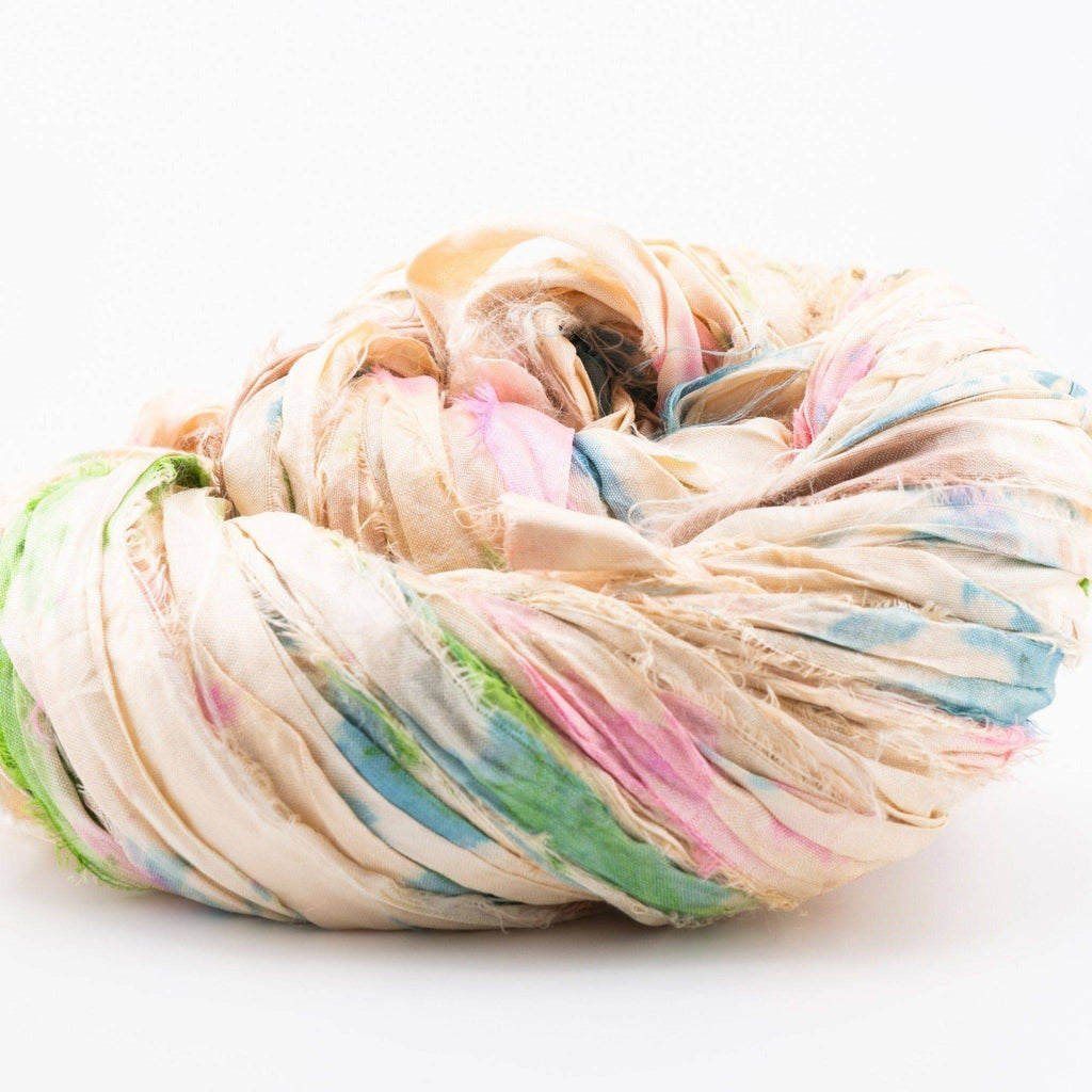 Artisan Recycled Sari Silk Ribbon Yarn - Bohemian Crafting Supply