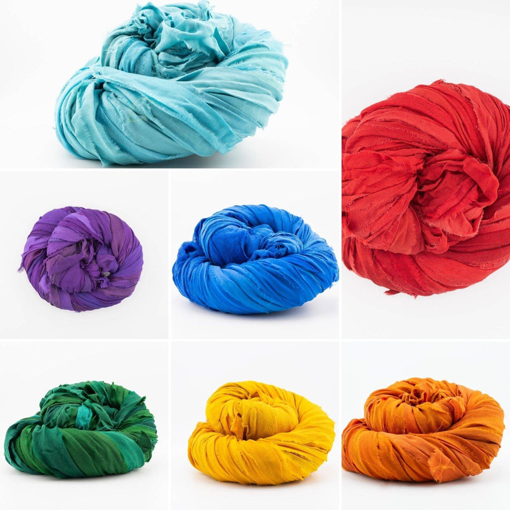 Chiffon Ribbon Ombre Yarn Packs with Free Crafting Patterns