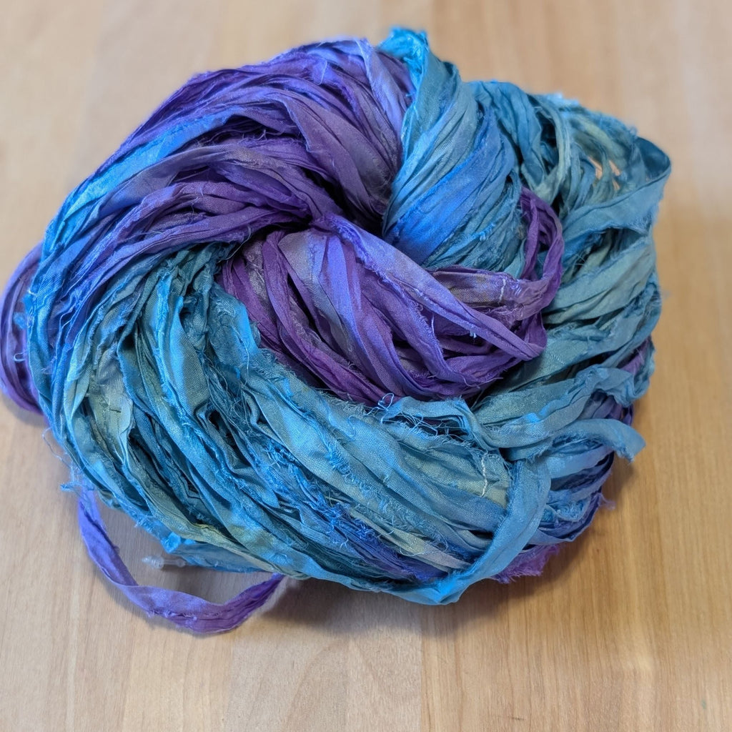 Artisan Recycled Sari Silk Ribbon Yarn - Bohemian Crafting Supply