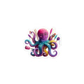 Colorful Yarnctopus sticker with pink, purple, blue, and yellow abstract design