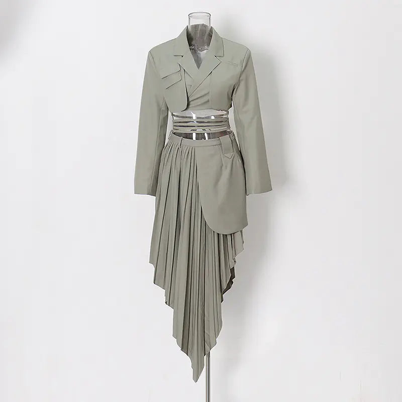2024 Spring Women's Two-Piece Suit with Skirt Set