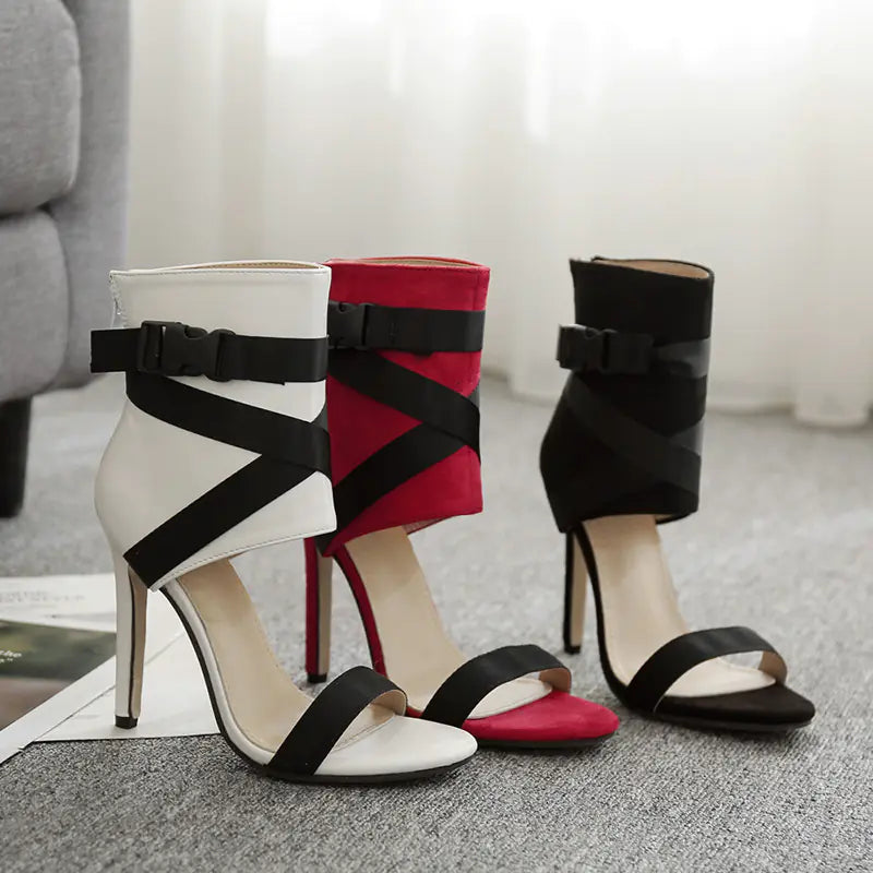 Summer New Peep-Toe Strappy High Heels