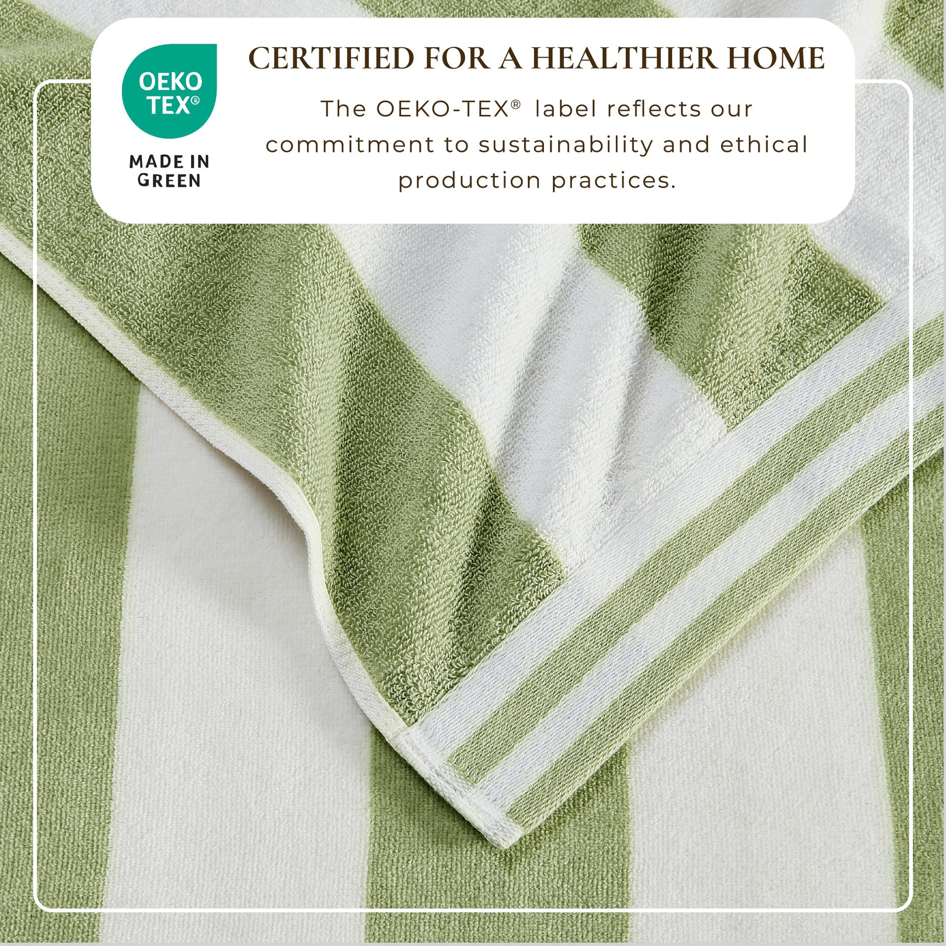 Striped Cabana Beach Towel 100% Cotton Ultra-Soft Pool Towel