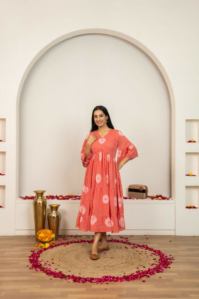 Pink Tie & Dye Cotton Dress