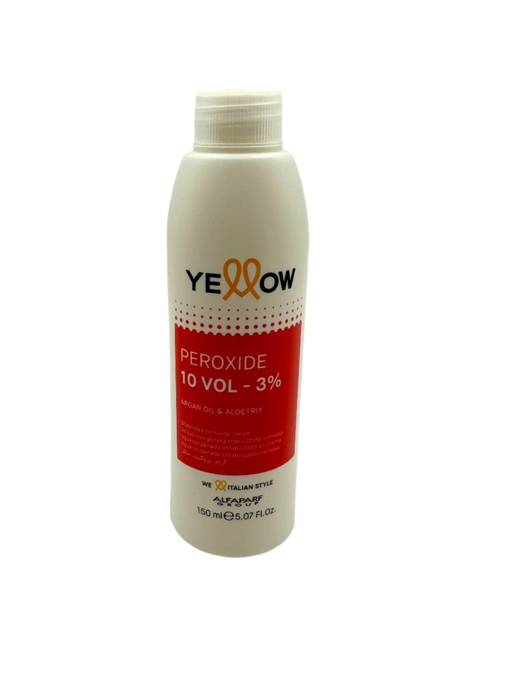 Professional salon hair color peroxide developer cream bottle