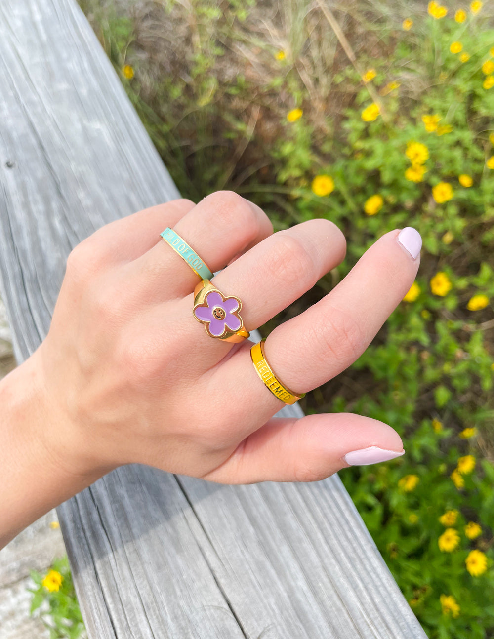 Yellow Enamel Redeemed Ring Inspirational Faith Jewelry - Image 4