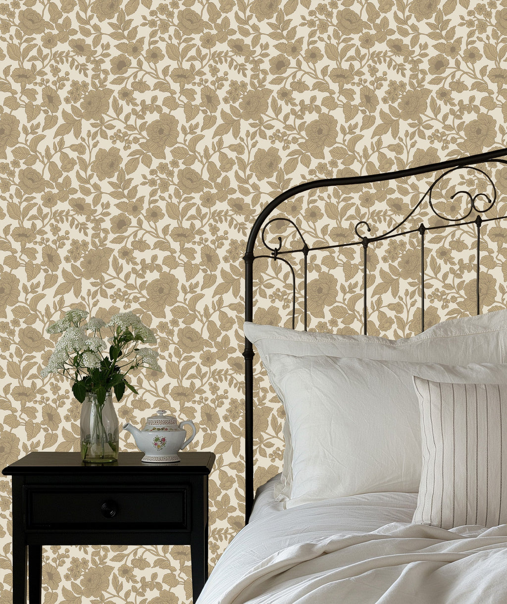 Lorraine Floral Peel and Stick Wallpaper by Daphne and Sage