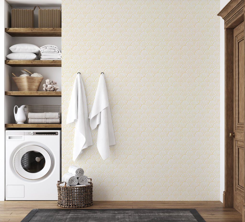 Coralie Geometric Wallpaper, Coastal Minimalist Wall Decor