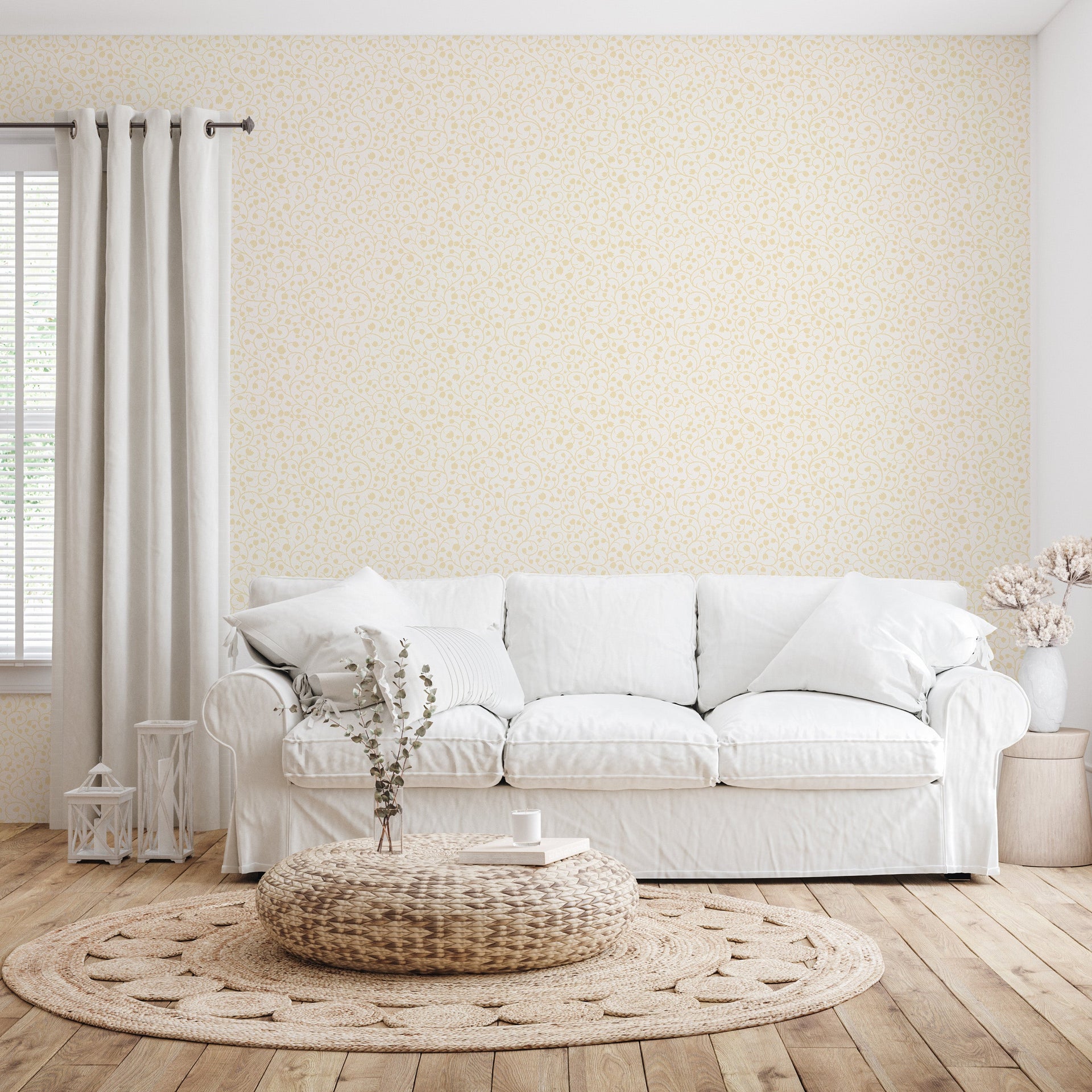 Hartford Floral Removable Wallpaper in Blue, Pink and Off-White