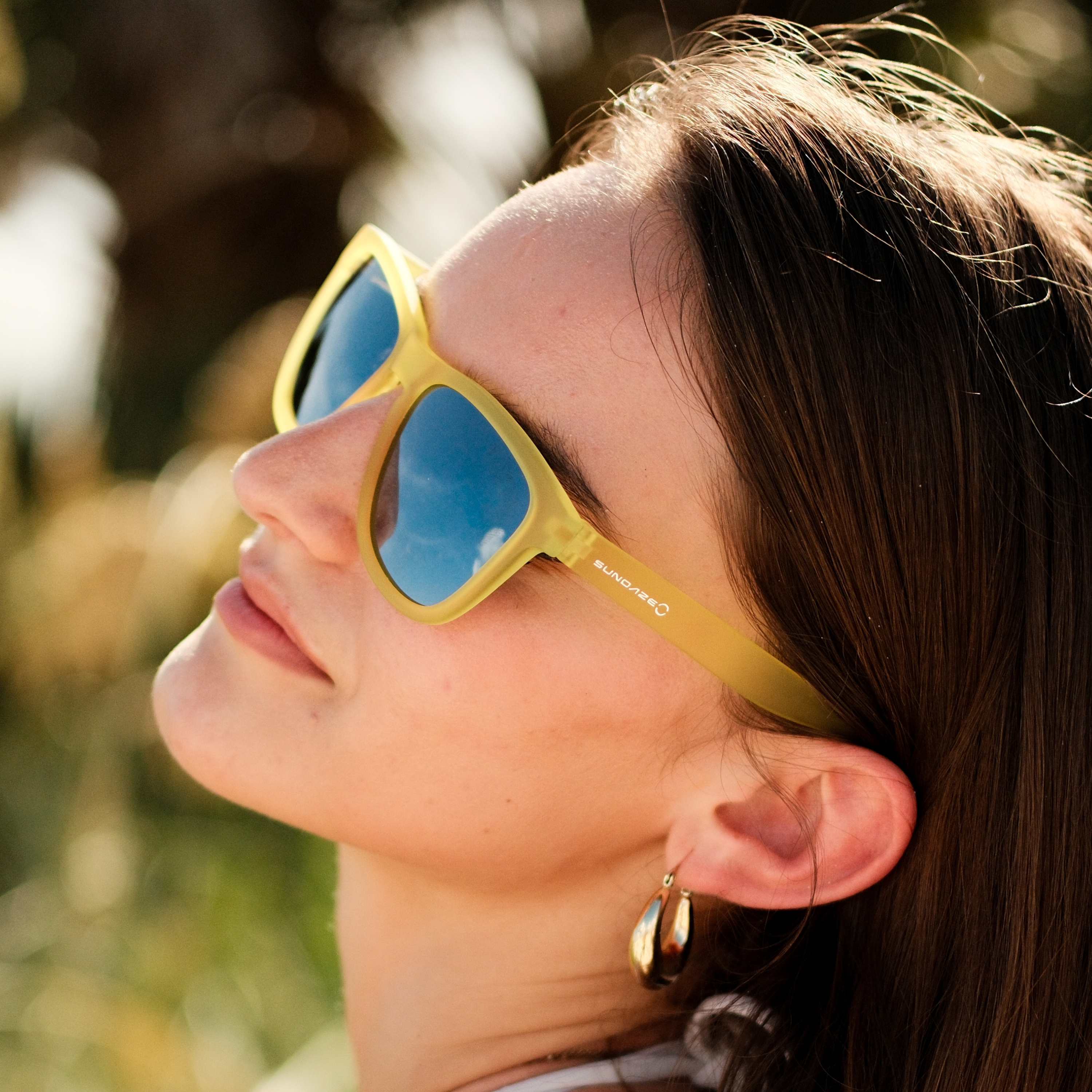 Yellow Bird Sunglasses with Dark Grey Polarized Lenses - Image 5