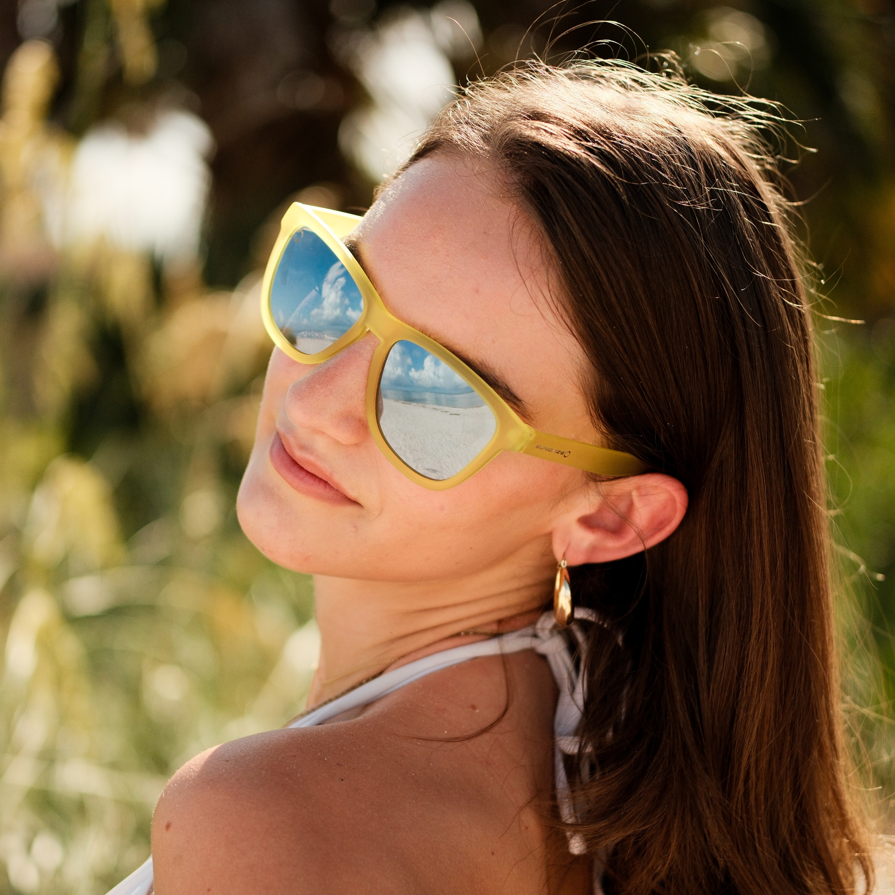 Yellow Bird Sunglasses with Dark Grey Polarized Lenses - Image 7