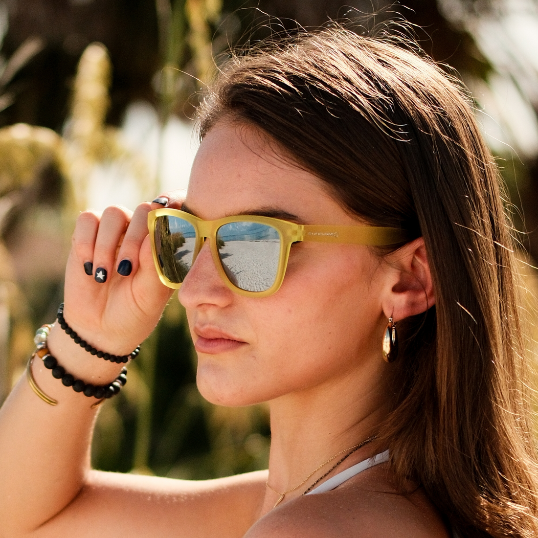 Yellow Bird Sunglasses with Dark Grey Polarized Lenses - Image 3